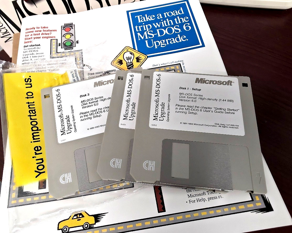 Microsoft MS-DOS 6.0 Vintage Operating System Software Upgrade 3.5″ Disks