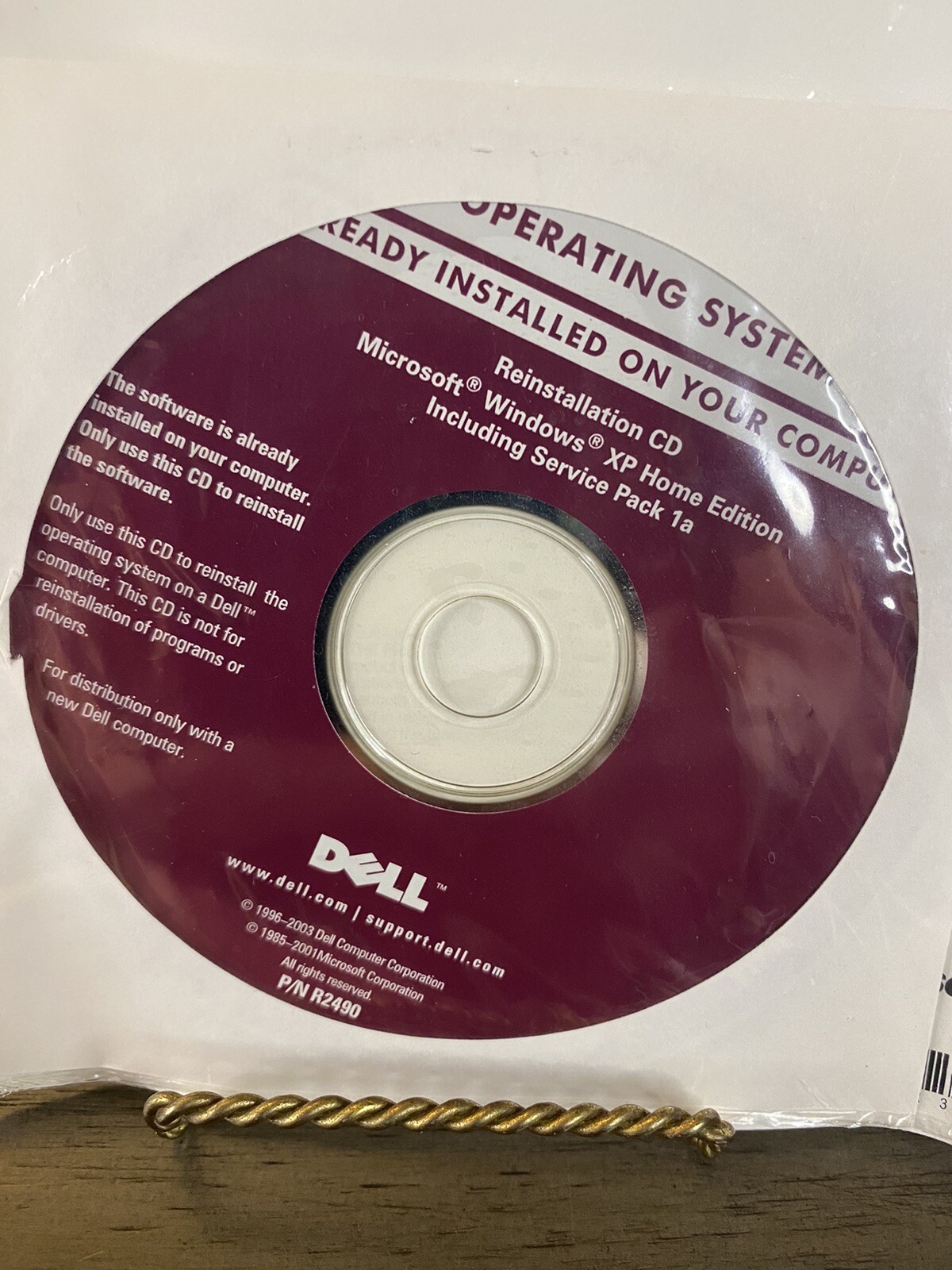 Brand New Microsoft Windows XP Home Edition for Dell Reinstallation CD R2490