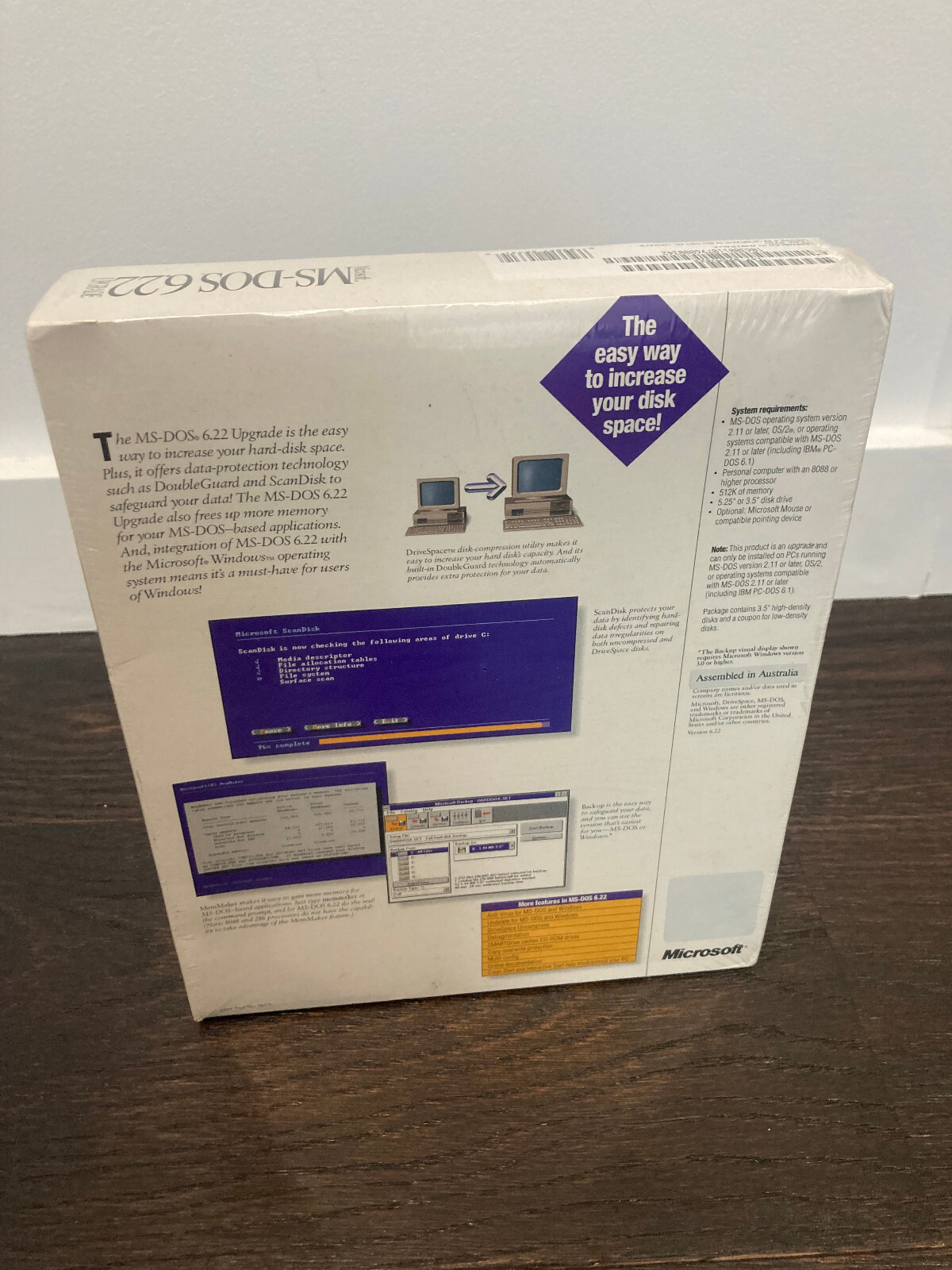 SEALED NEW – vintage Microsoft MS-DOS 6.22 Software Upgrade 3.5″ Disks