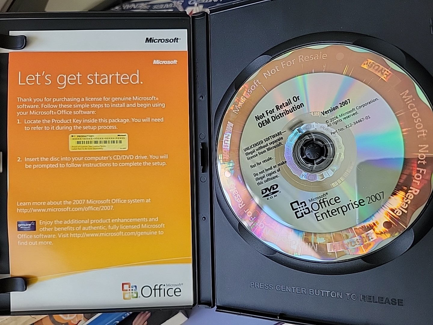 Microsoft Office Enterprise 2007 (Home Use) w/Key (Word, PowerPoint, Excel, Etc)