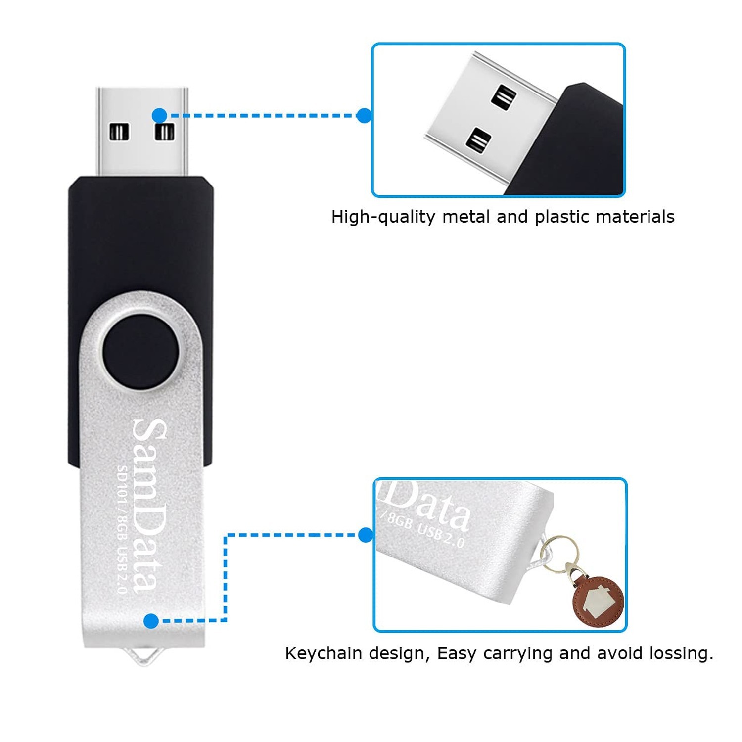 SamData 8GB USB Flash Drives 1 Pack USB 2.0 Thumb Drives 8GB Jump Drive USB M…