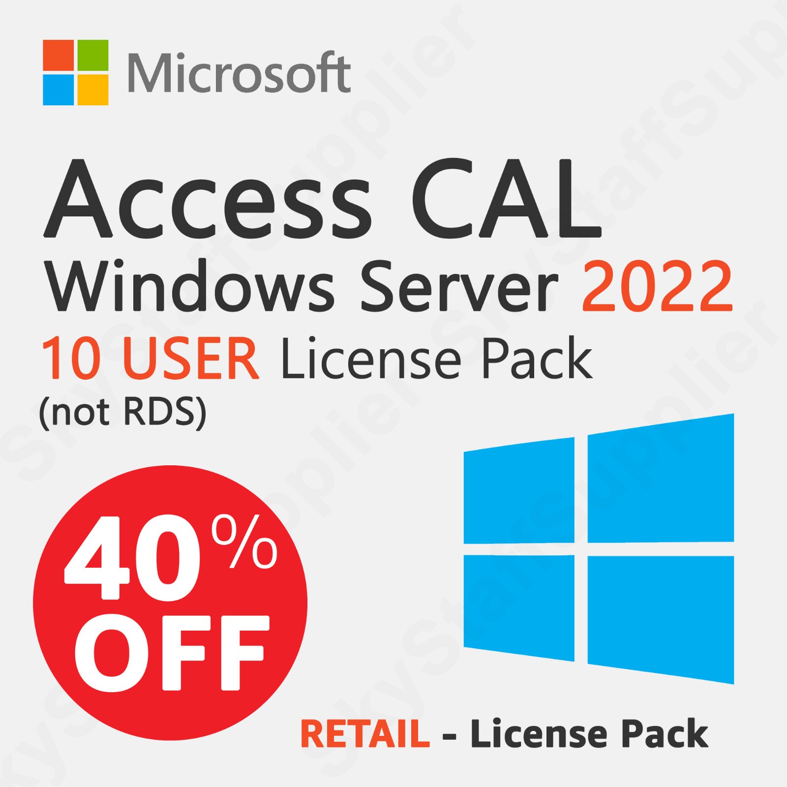 Microsoft Windows Server 2022 – 10 USER Access CALs PACK [not RDS] BRAND NEW