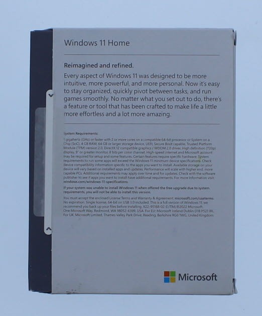 Microsoft Windows 11 Home Retail Pack 64 BIT