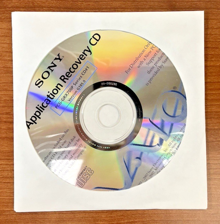 SONY VAIO App & System Recovery-3CD PCG-GRX700P/Adobe Photoshop Elements2+Serial