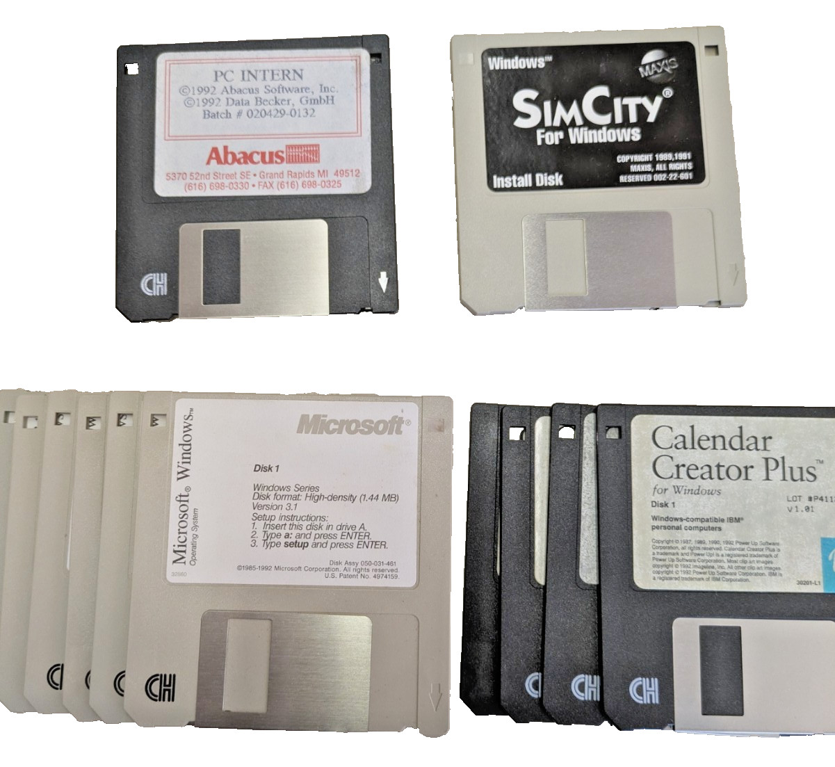 Microsoft Windows 3.1 Operating System 3.5″ Floppies + Refresh + SimCity +