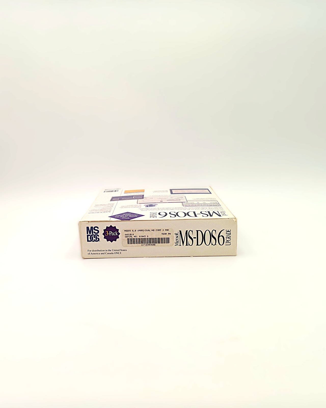 Microsoft MS-DOS 6.0 Operating System Upgrade Original Box and Docs No Disks