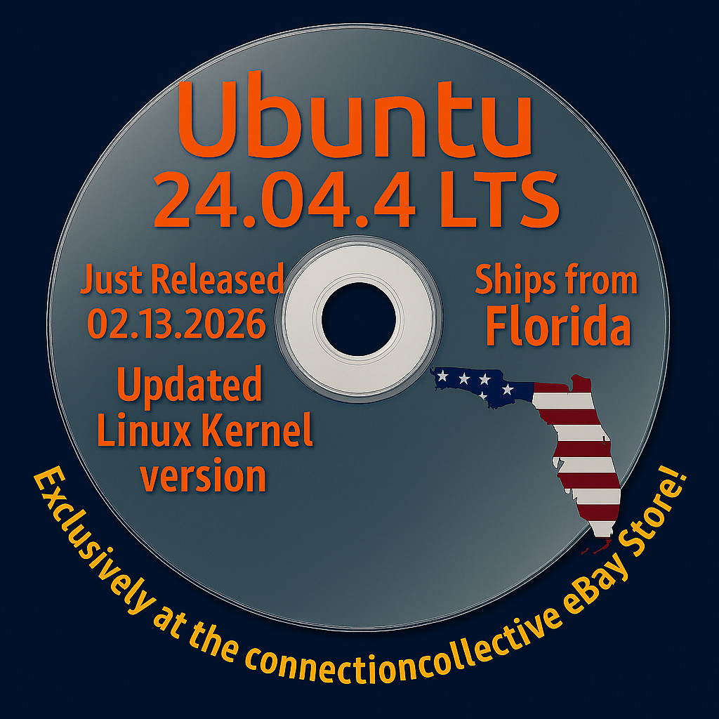 Ubuntu 24.04.4 LTS Live Install DVD Latest NEW RELEASE BLOWOUT SALE!