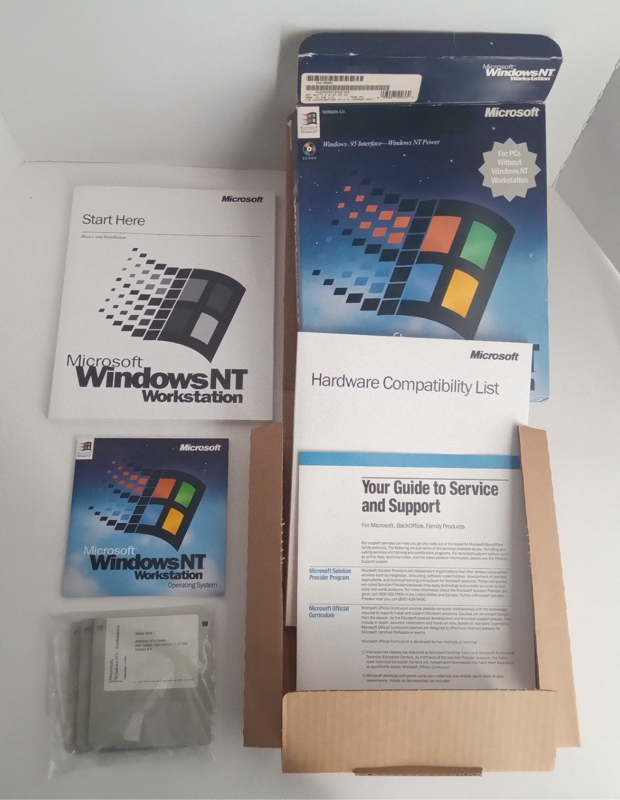 Microsoft Windows NT Workstation 4.0 CD Floppies Full Version Retail w/ CD Key