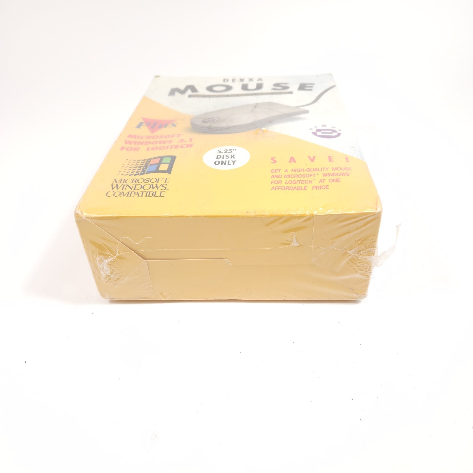 Vtg Dexxa Mouse Plus Microsoft Windows 3.1 For Logitech New Sealed 5.25″ Floppy