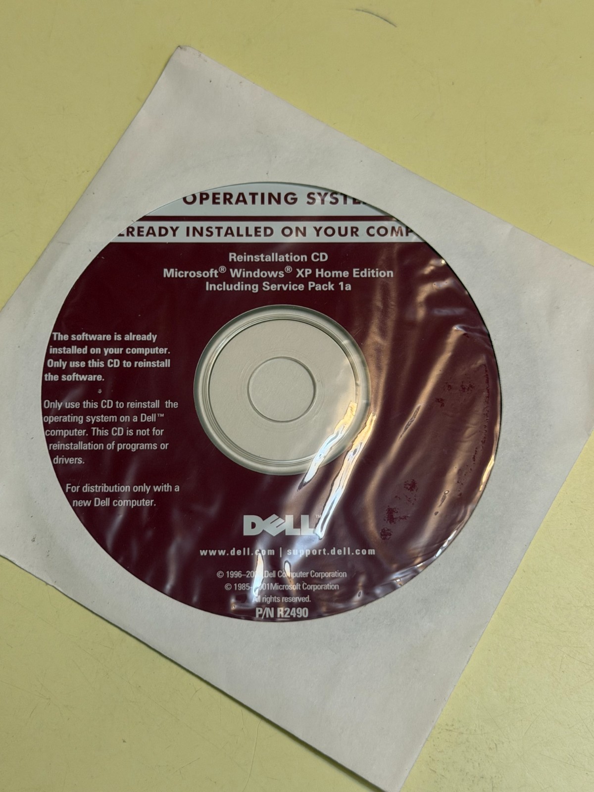 Dell Microsoft Windows XP Home Edition SP1a Reinstallation CD