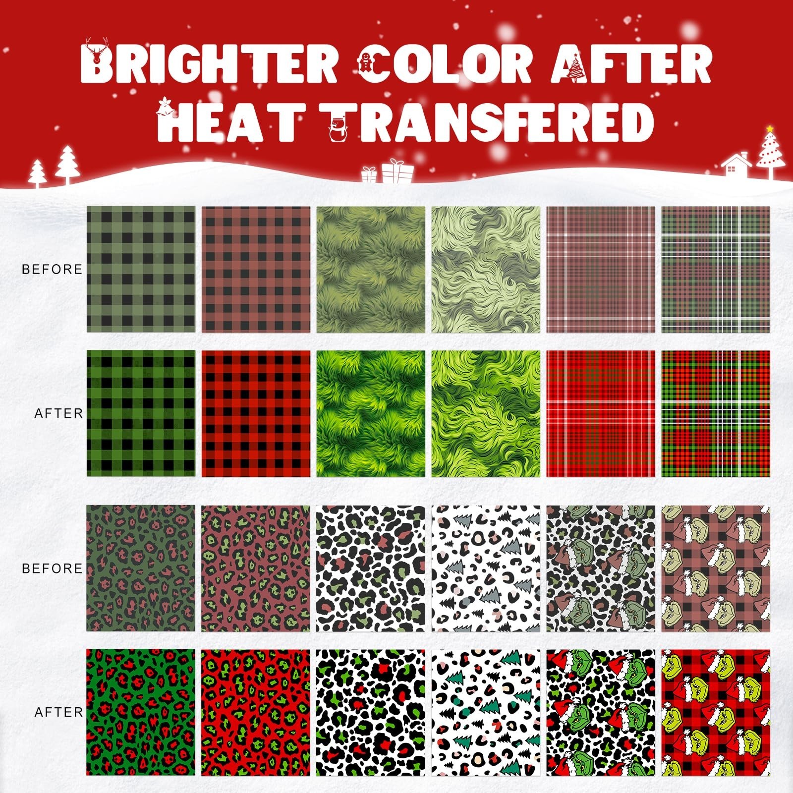 HTVSTD Christmas Sublimation Ink Transfer Sheets 12 Sheets 12” x 10”Leopard…