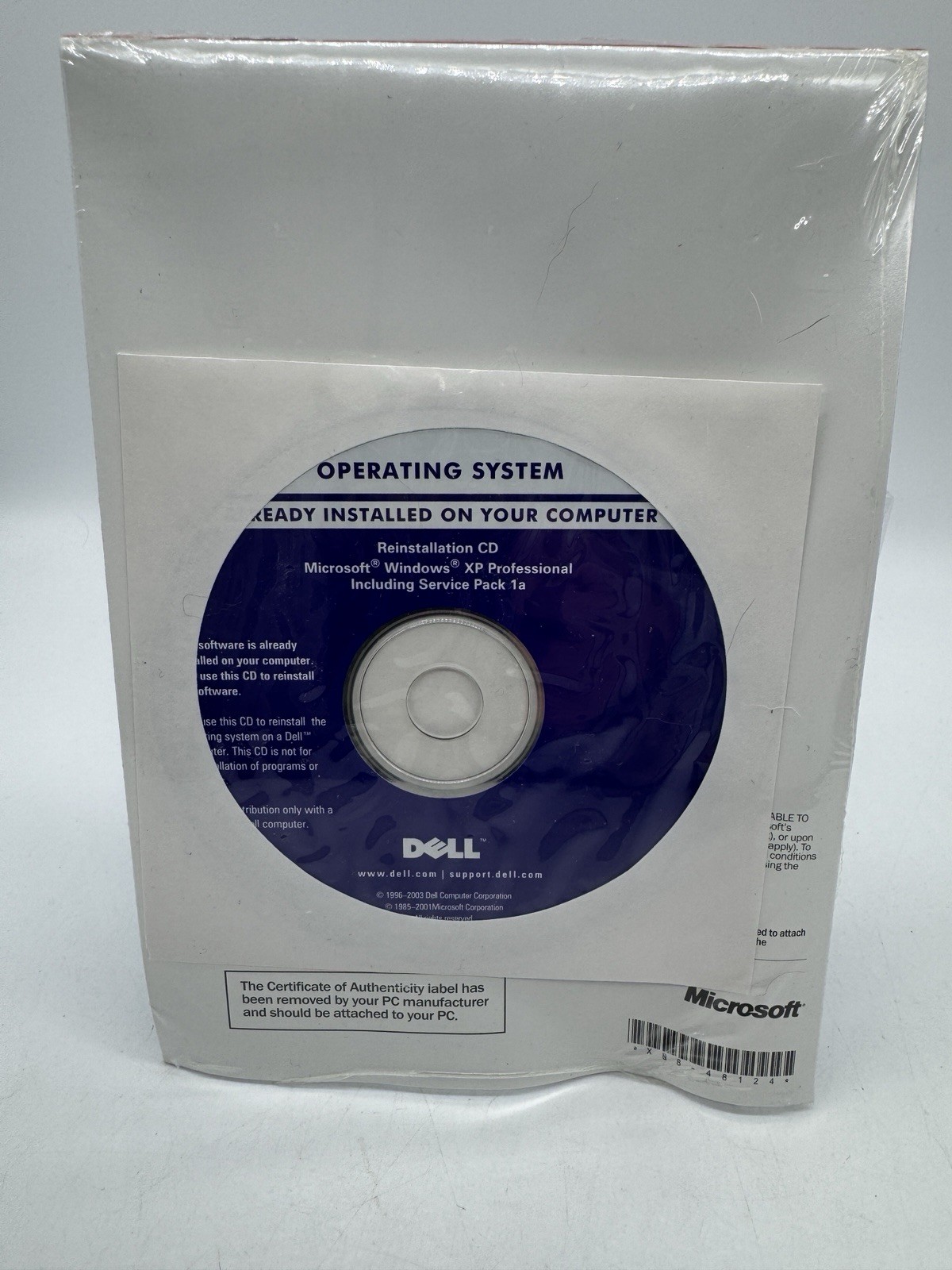 SEALED New Microsoft Windows XP Professional Reinstallation CD V 2002 Dell SP 1A