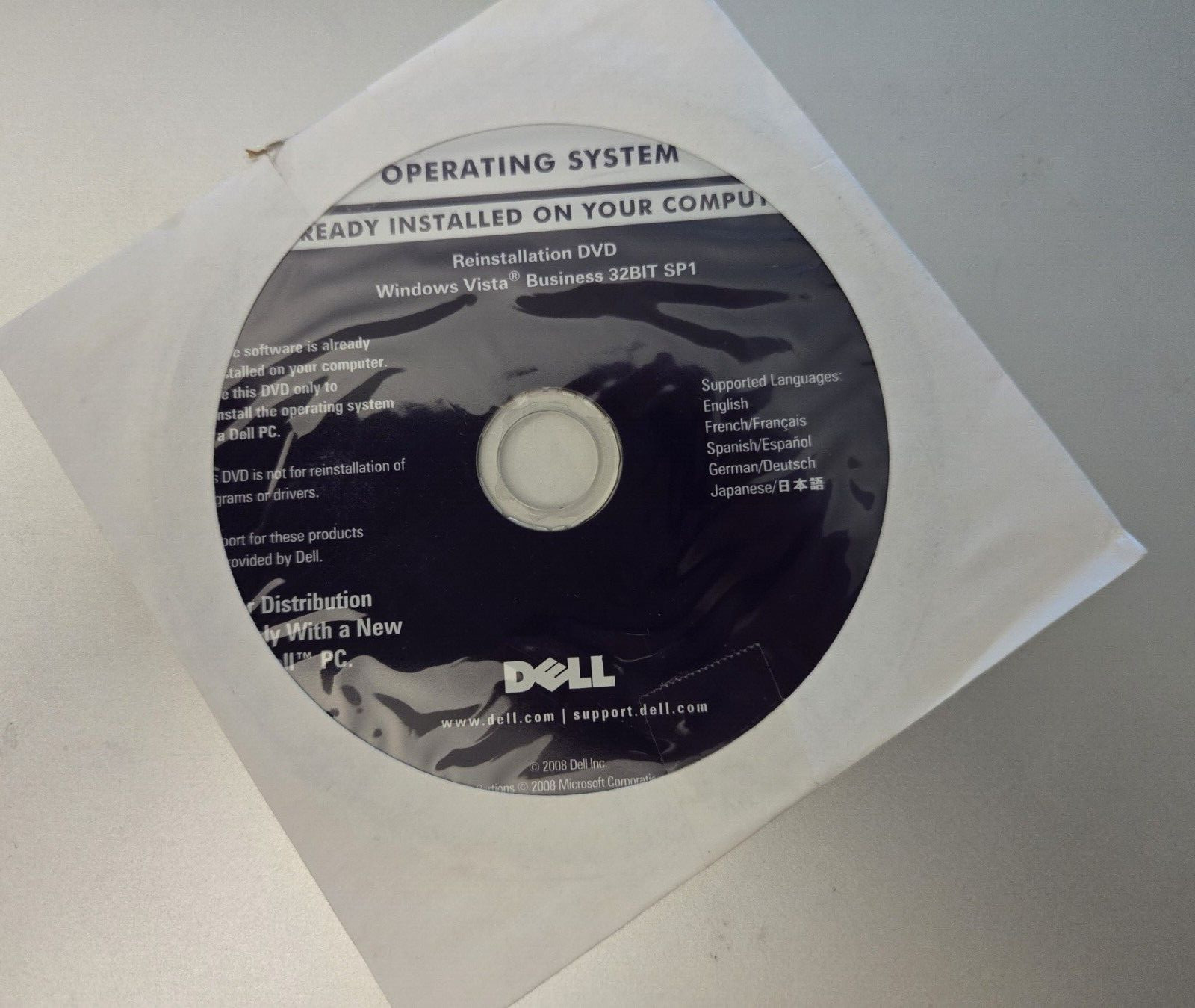 Dell Reinstallation DVD CD for Windows Vista Business 32-Bit SP1 New