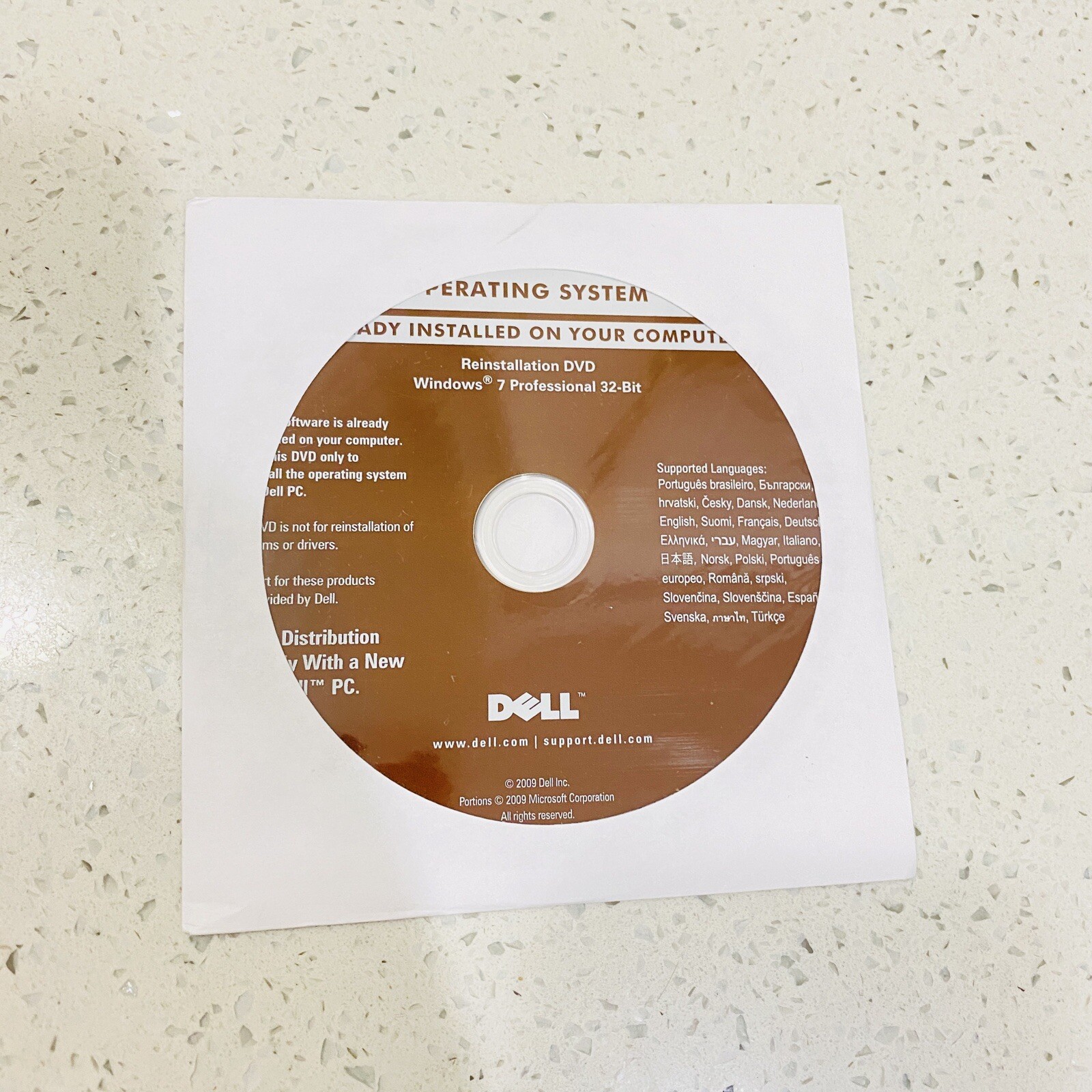 2 X Brand New Dell Windows 7 Professional 32 Bit Reinstallation DVD Discs New