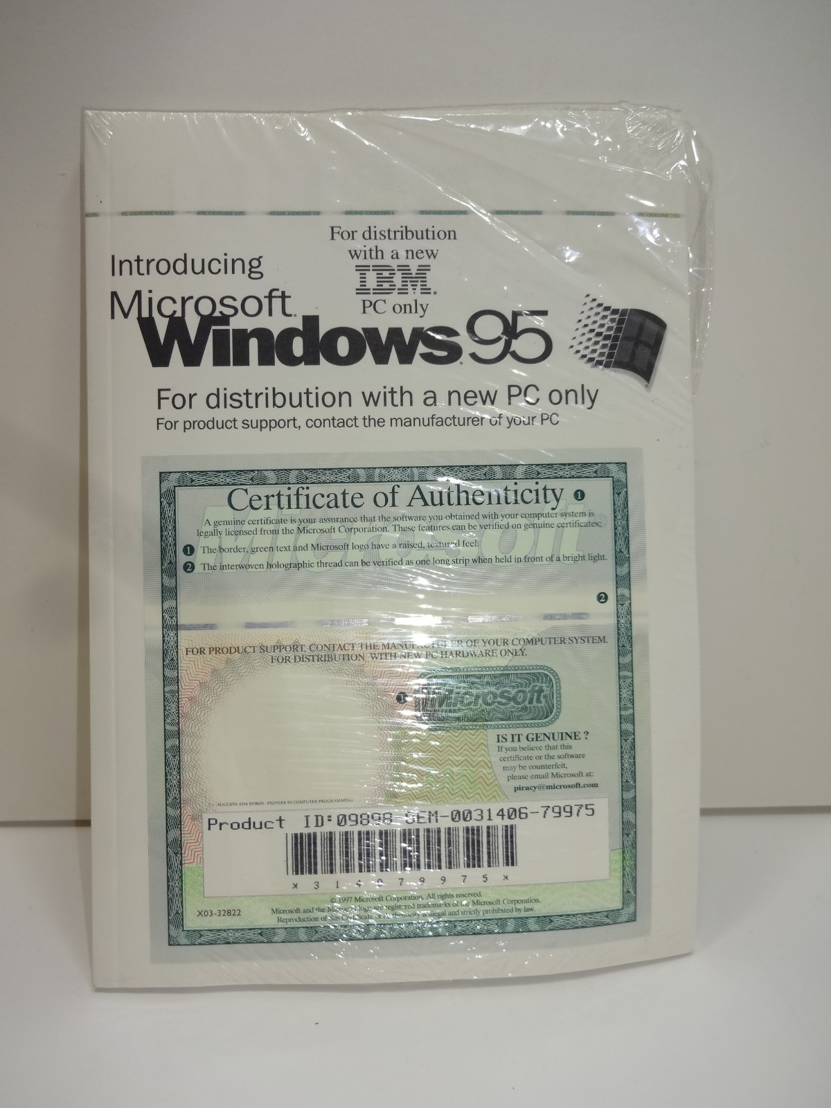 Microsoft Windows 95 CD Boot Disk Manual with COA for IBM PC