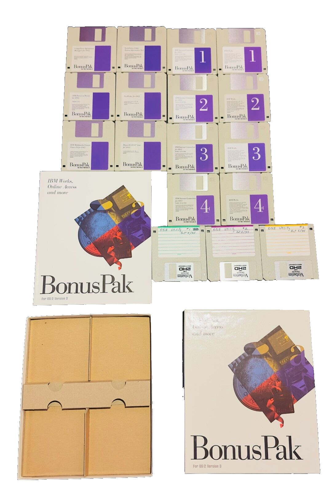 IBM OS/2 WARP Version 3 Plus BonusPak Complete In Box