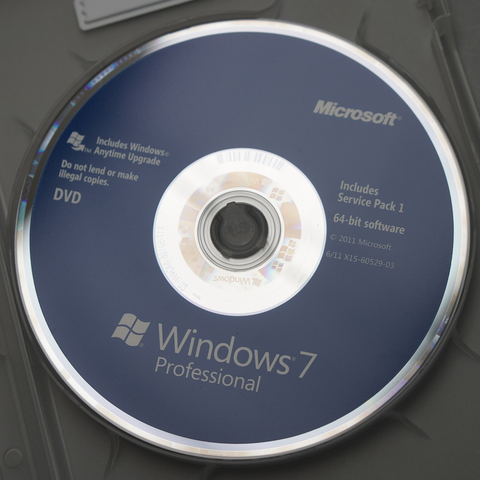 Microsoft Windows 7 Professional 64-bit Service Pack 1 DVD Includes Product Key