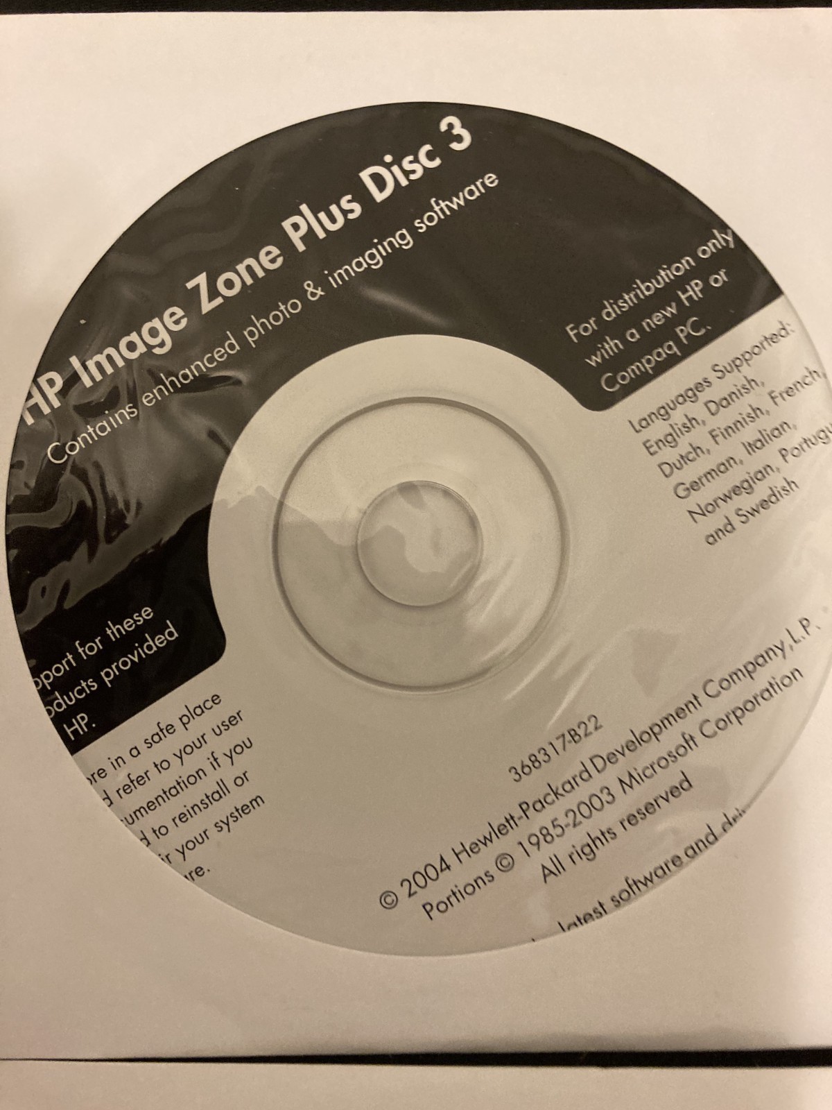 HP Application, Driver Recovery and Image DVDS for Windows 2004 No Product Key