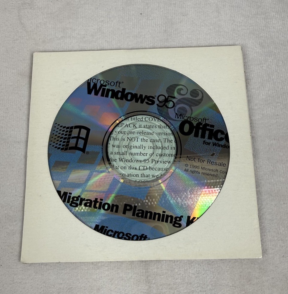 Microsoft Windows 95 Office Migration Planning Kit CD Not For Resale