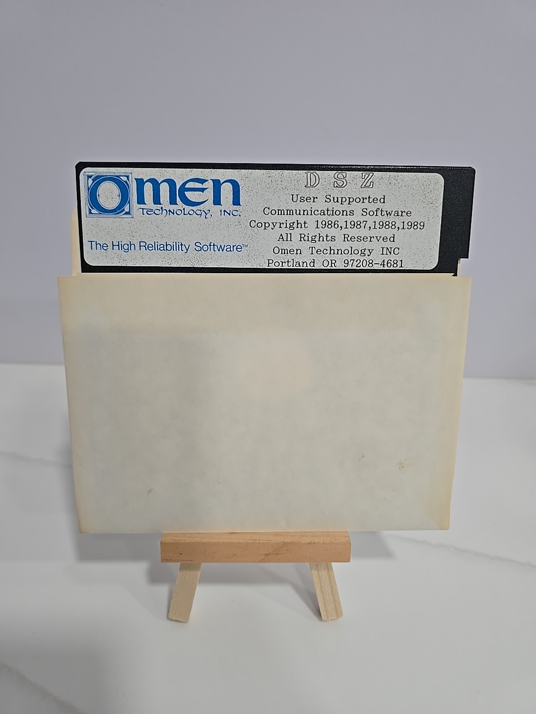 Omen Technology High Reliability Communications Software 5.25″ Floppy Disk RARE