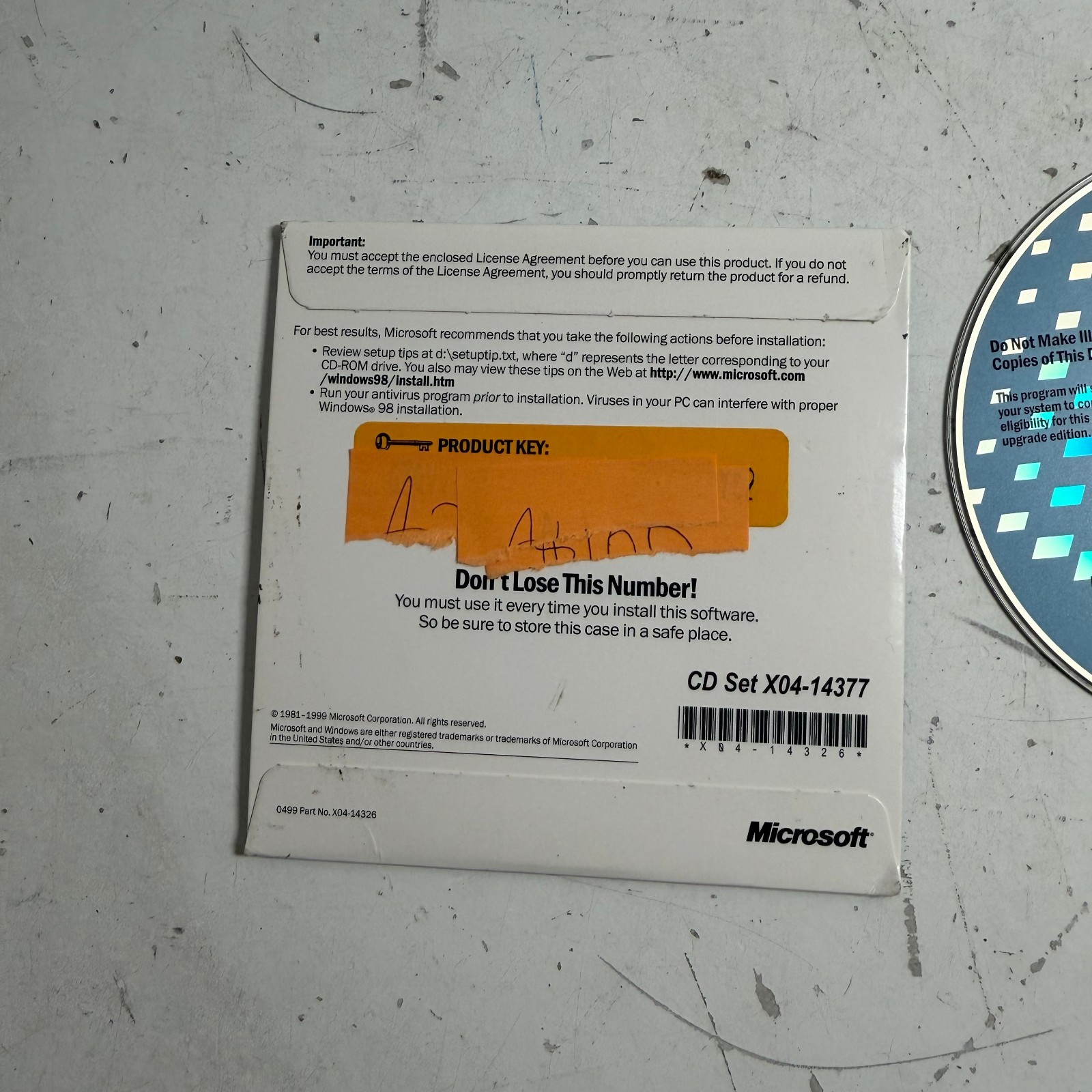 Microsoft Windows 98 (CD) Second Edition Upgrade Operating System Software