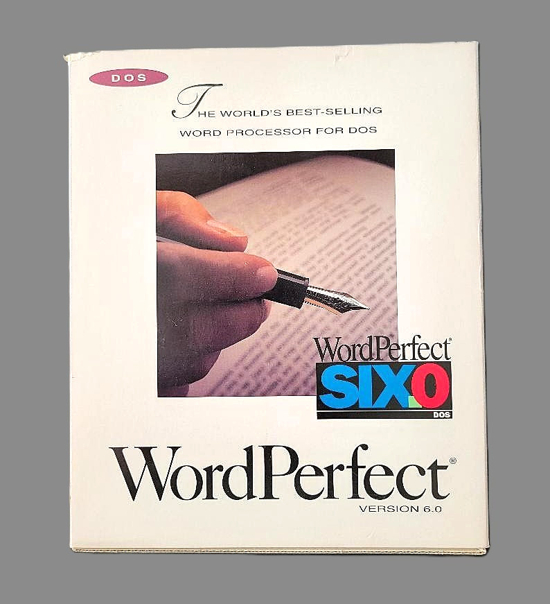 WordPerfect v. 6.0 Software for DOS – 3.5″ Floppy Disks & Manuals VINTAGE 1993