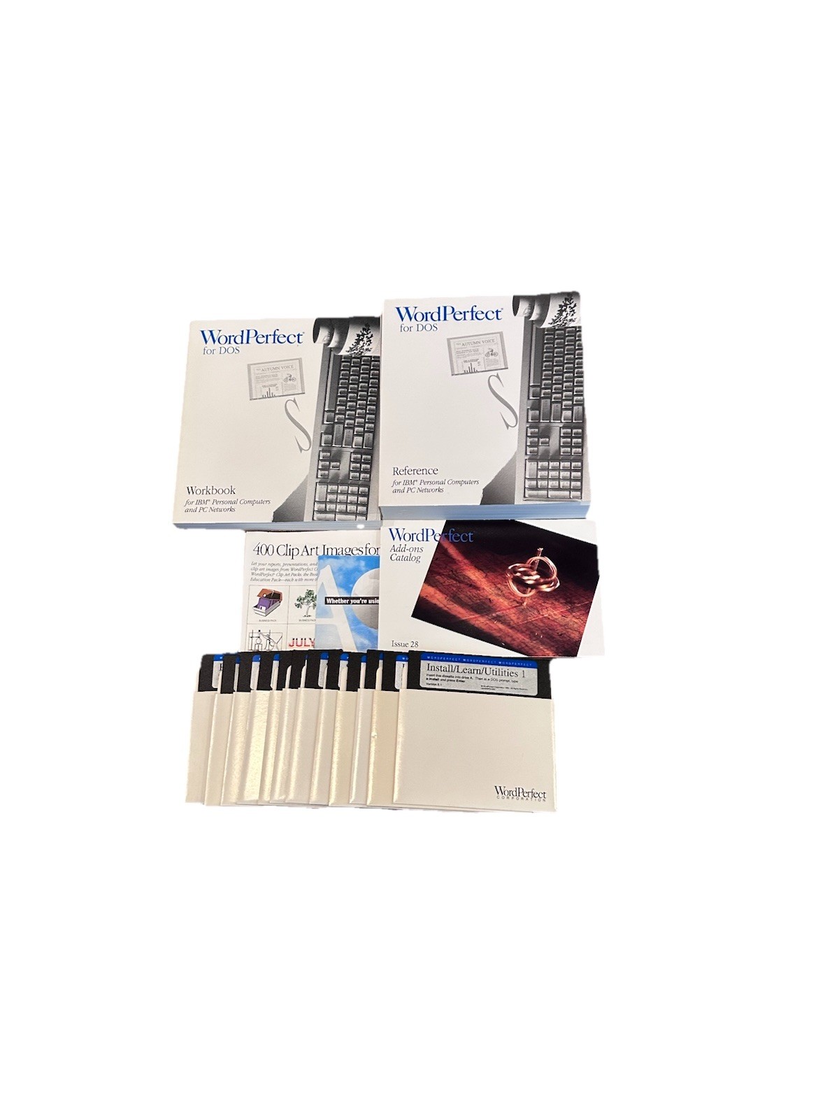 Microsoft Word Perfect For Windows VINTAGE 5.25″ DOS Floppy Disks Workbook Rare