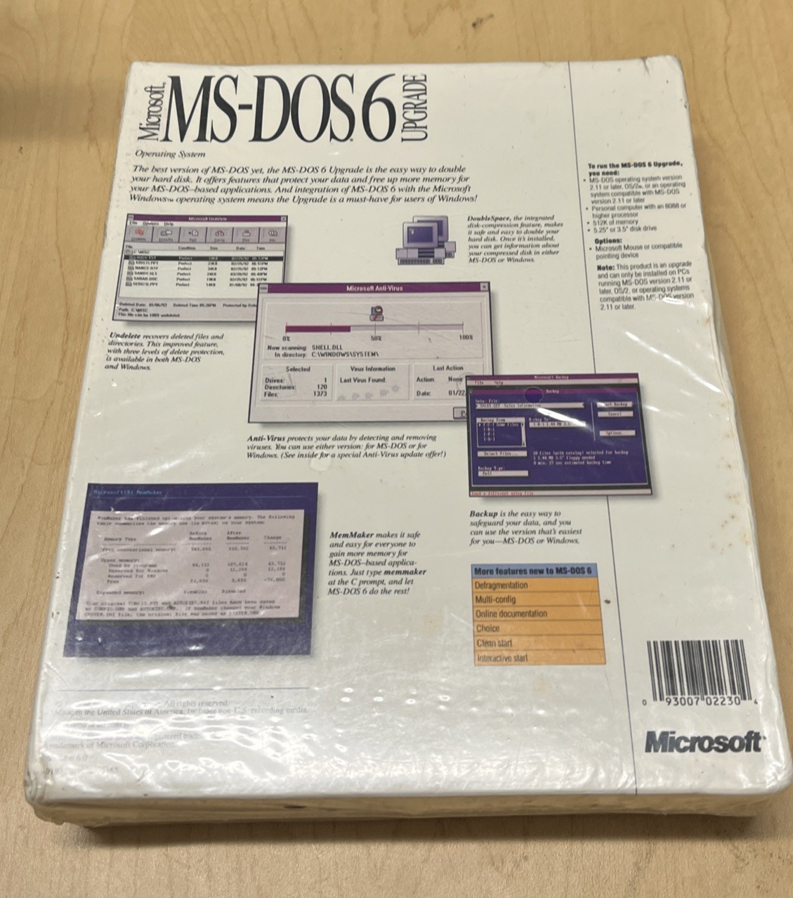 SEALED Microsoft MS DOS 6 Upgrade 5.25 Floppy Disc Operating System