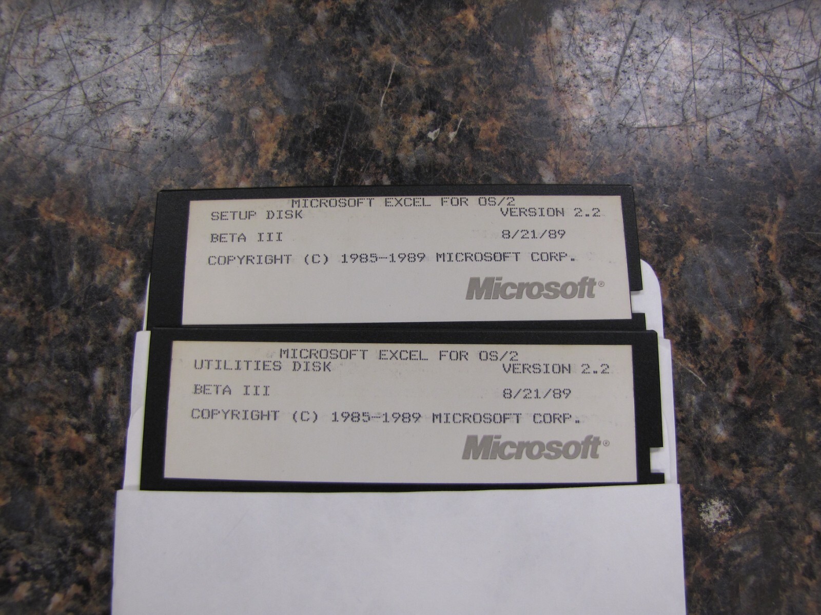 1989 Microsoft Excel for OS/2 Utilities/Setup Disks Version 2.2 Beta III – QTY
