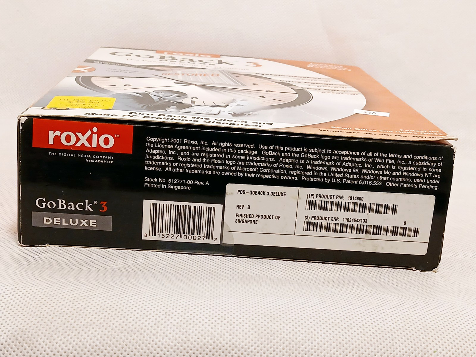 GoBack 3 Deluxe CD by Roxio 2001 ~ CD-ROM