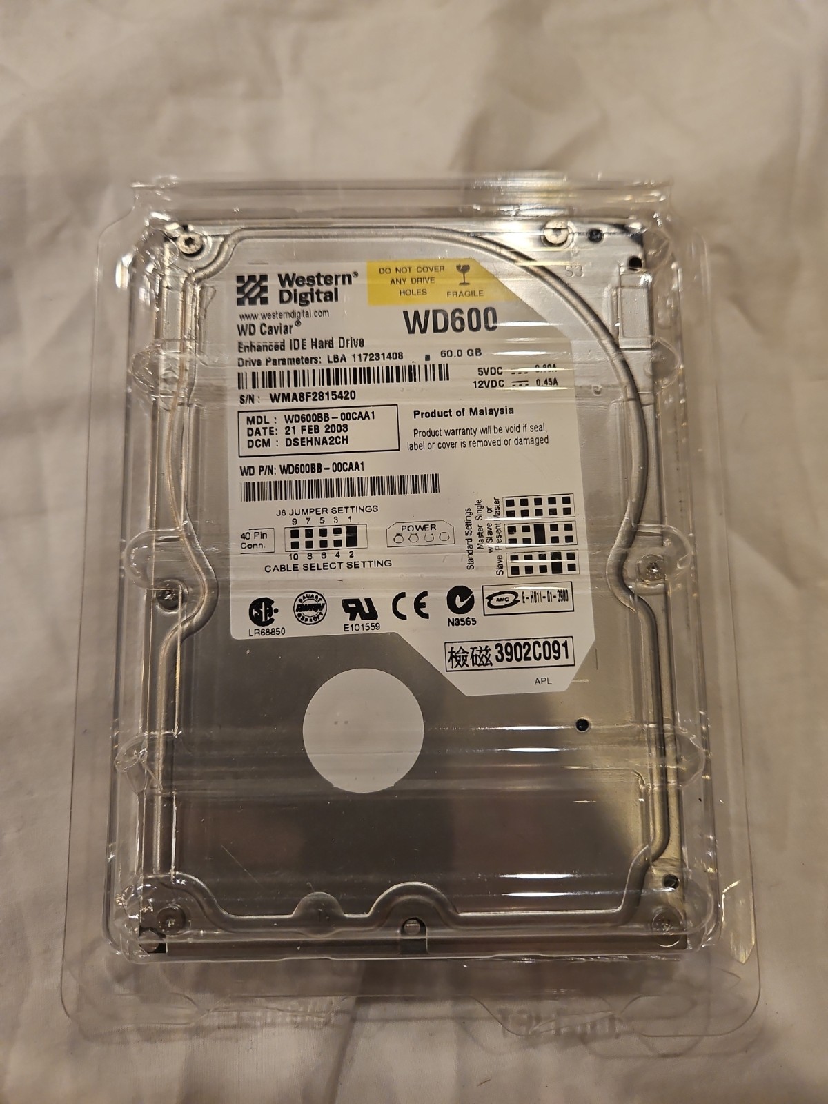 WD Caviar WD600 60GB E-IDE HDD w/ Ubuntu 18.04.6 LTS 32bit OS Bootable