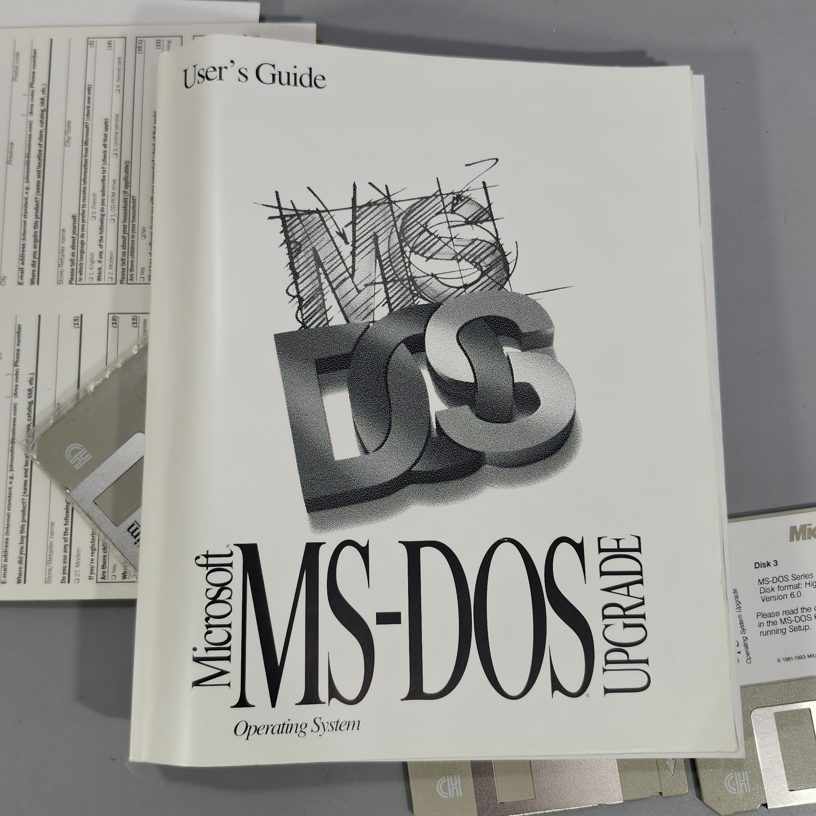 Microsoft MS DOS 6 and 6.22 Upgrade VTG Operating System Software 3.5 Disks Plus