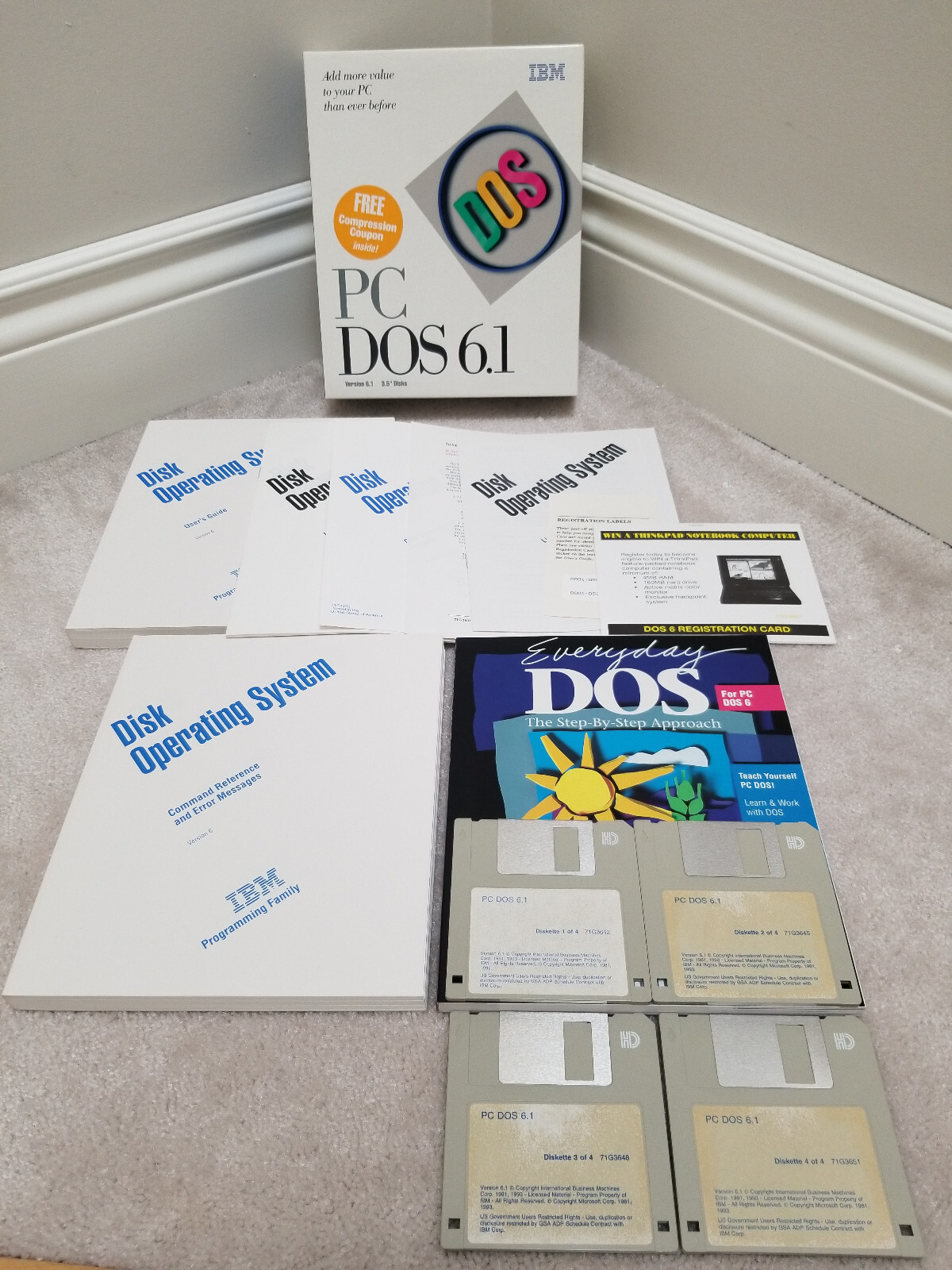 IBM PC DOS 6.1 Base Edition 61G1550 – Retail Big Box Version!