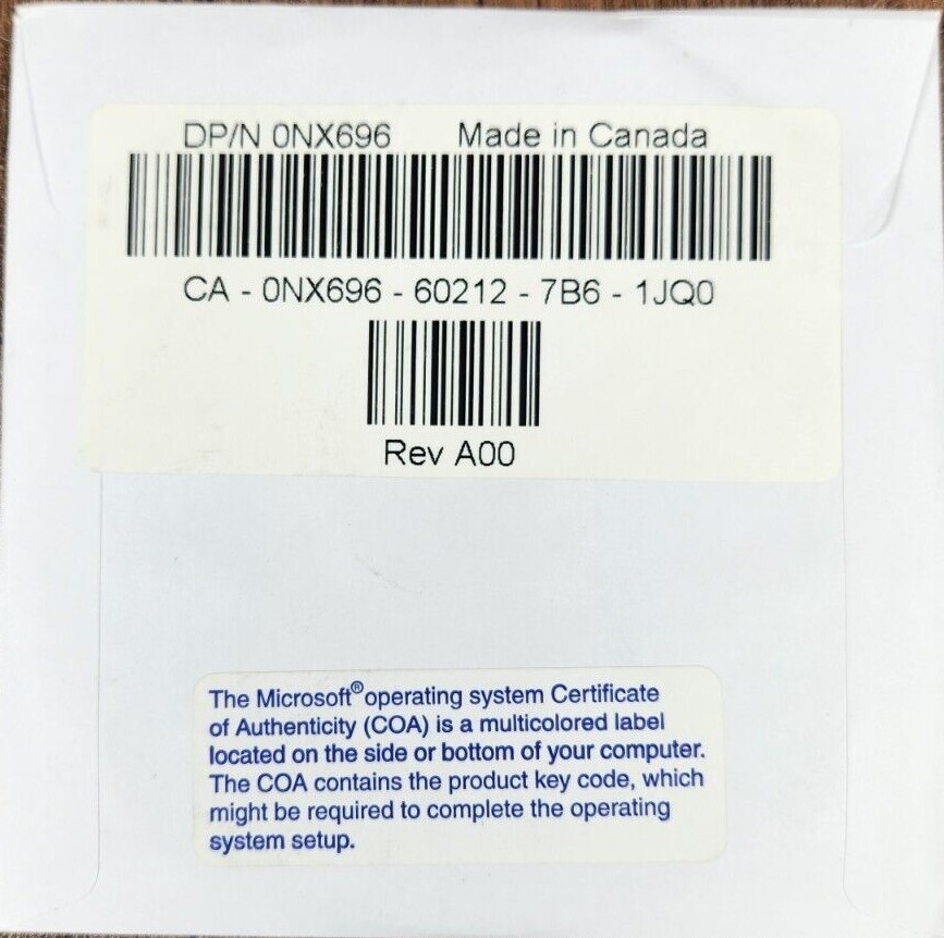 NEW OEM Dell Windows Vista Business Reinstallation DVD 32 bit Operating System