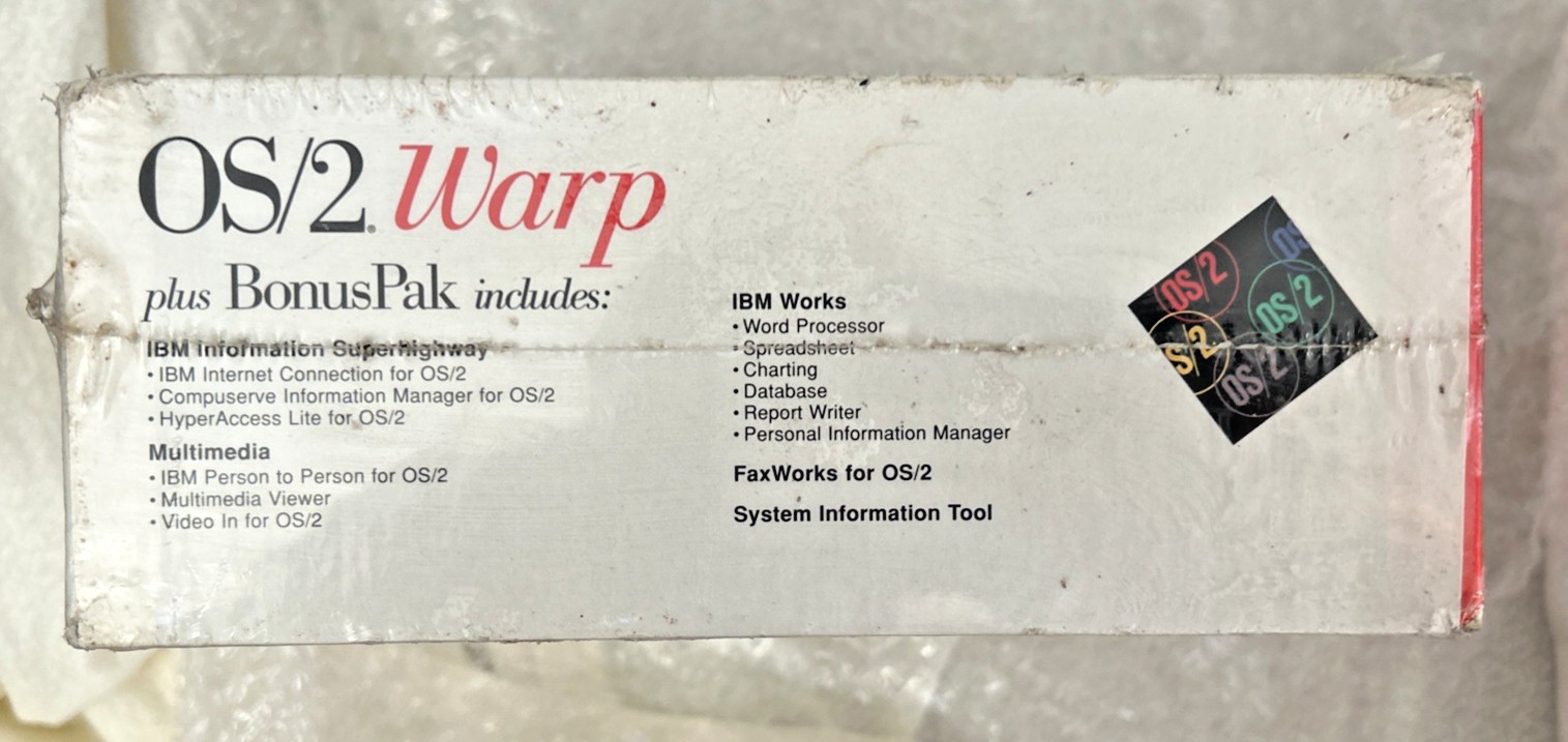 OS/2 Warp V3 + BonusPak – Red Spine Box – CD-ROM Version New Sealed
