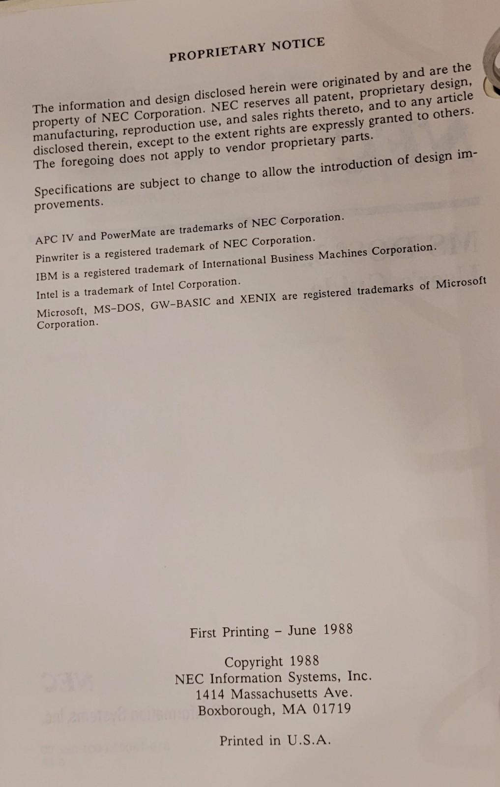 1988 MS-DOS 3.3 User Guide 1st Printing NEC Advanced Personal Comp Floppy Disks