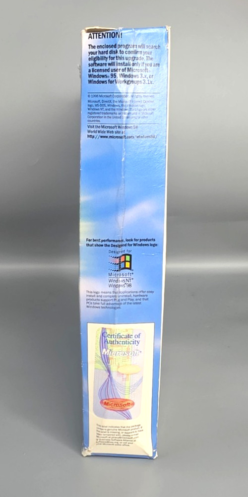 MICROSOFT WINDOWS 98 UPGRADE NEW VERSION 0398 Part X03-30200-Key Included!