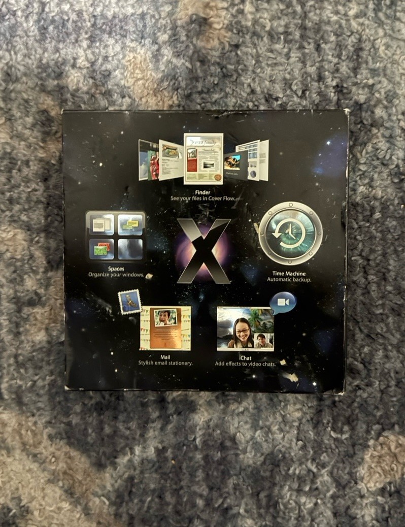 Apple Mac OS X Leopard 10.5 Retail Box wOriginal + Apple Replacement CD Untested