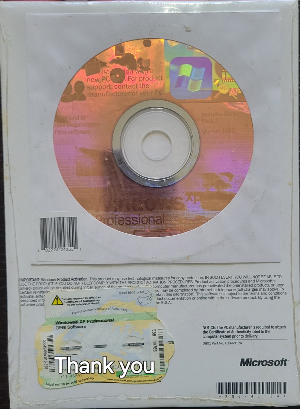 Windows XP Professional includes SP2 brand new and sealed