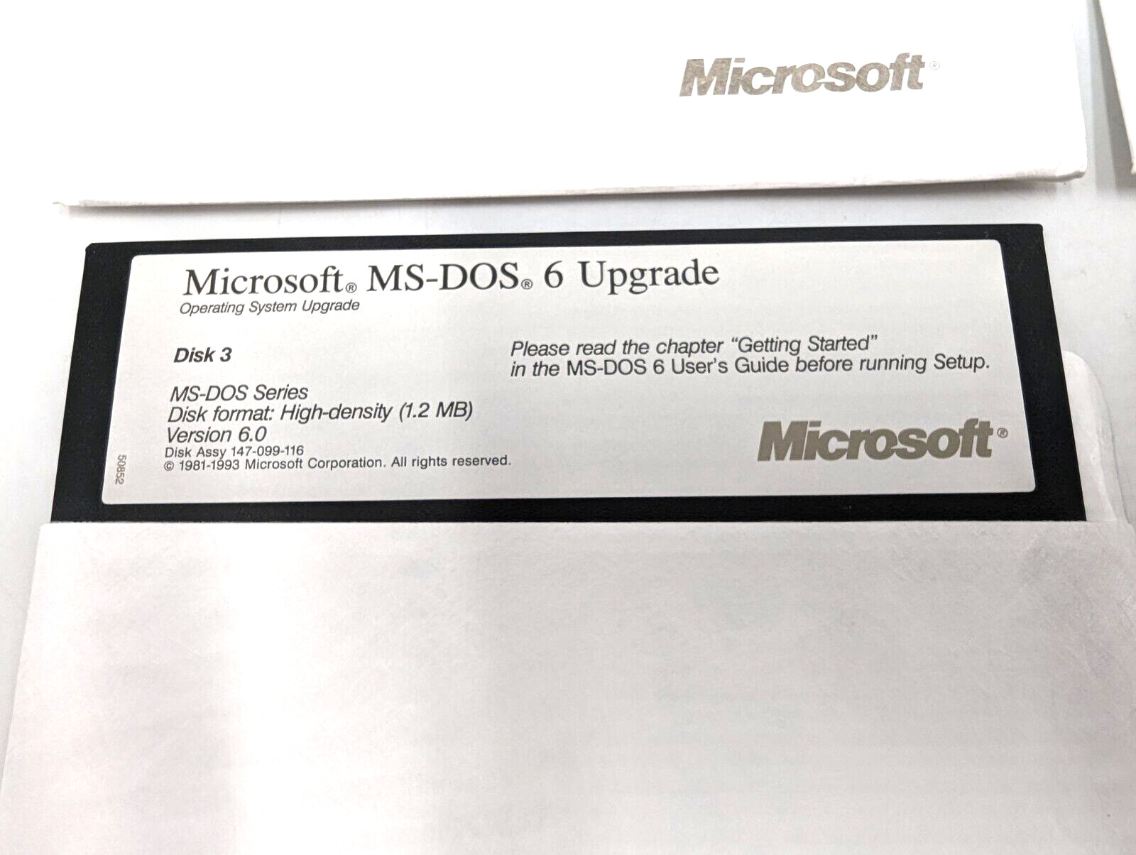 Microsoft MS-DOS 6 Operating System Upgrade 5.25″ HD 1.2 MB Floppy Disks