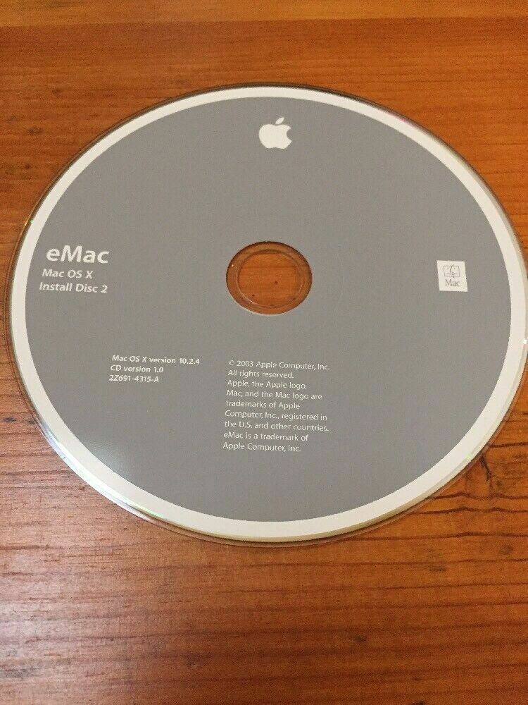 Mac Macintosh eMac OS 10.3 X Install Software Discs CDs 10.3.4 Panther 2003