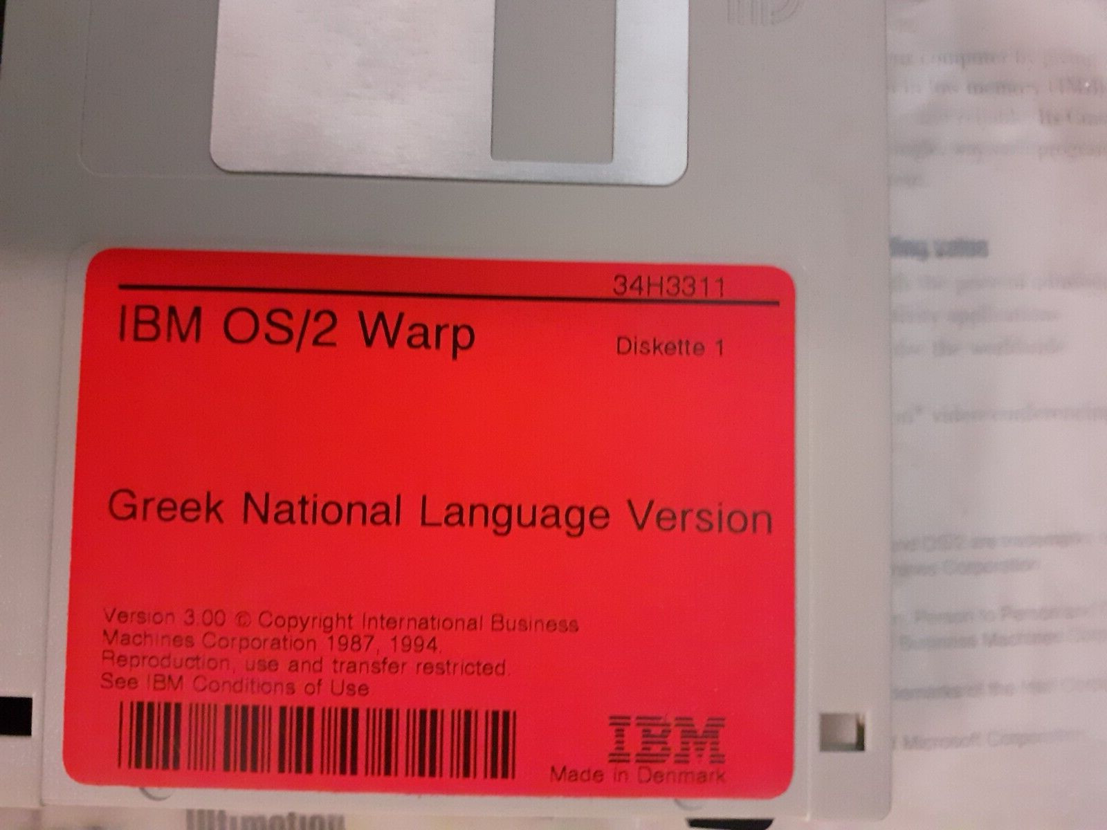 software vindage os OS/2 WARP 3 Greek