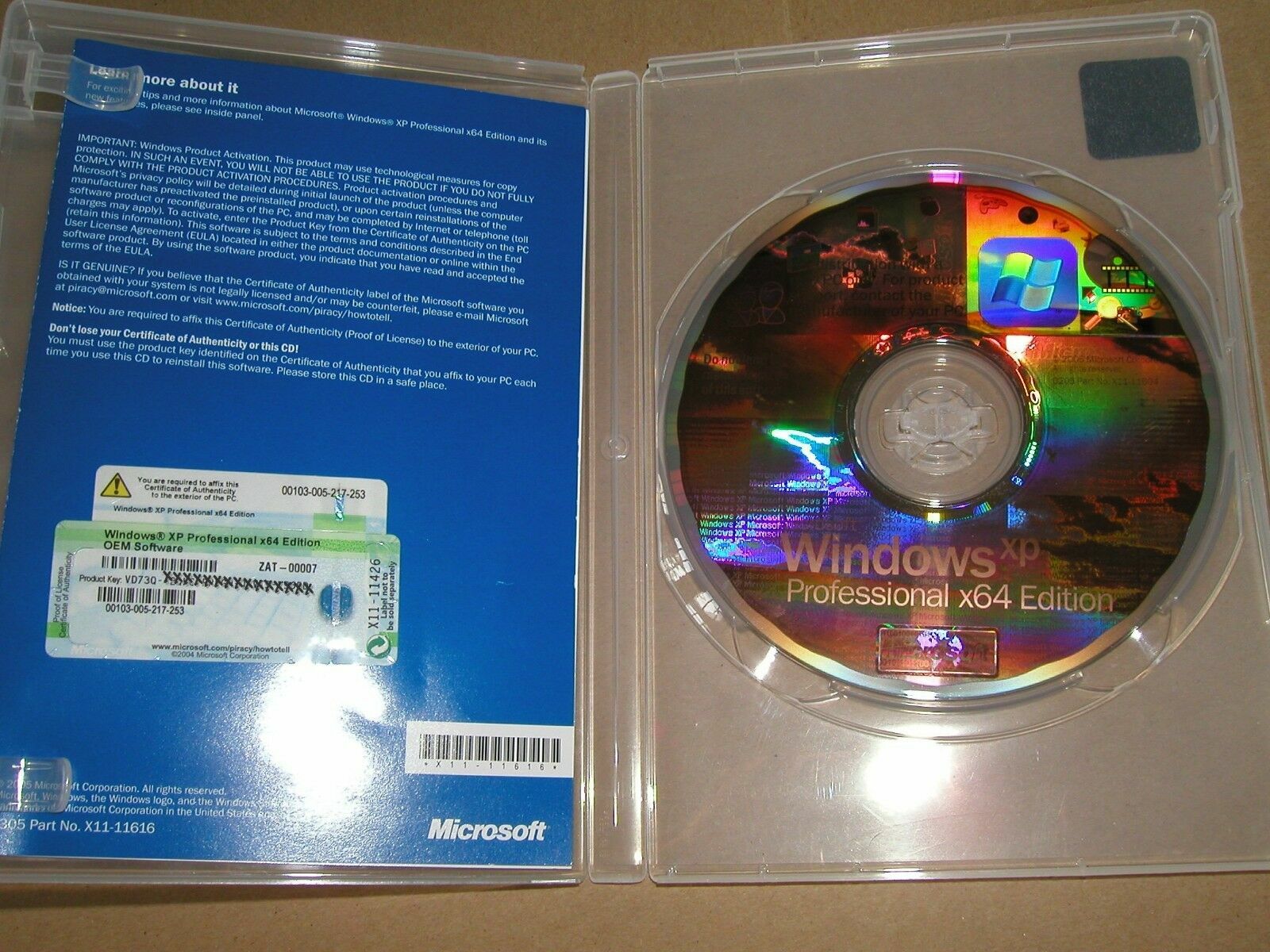 Microsoft Windows XP Professional x64 64 Bit Full English Vers. MS WIN PRO =NEW=