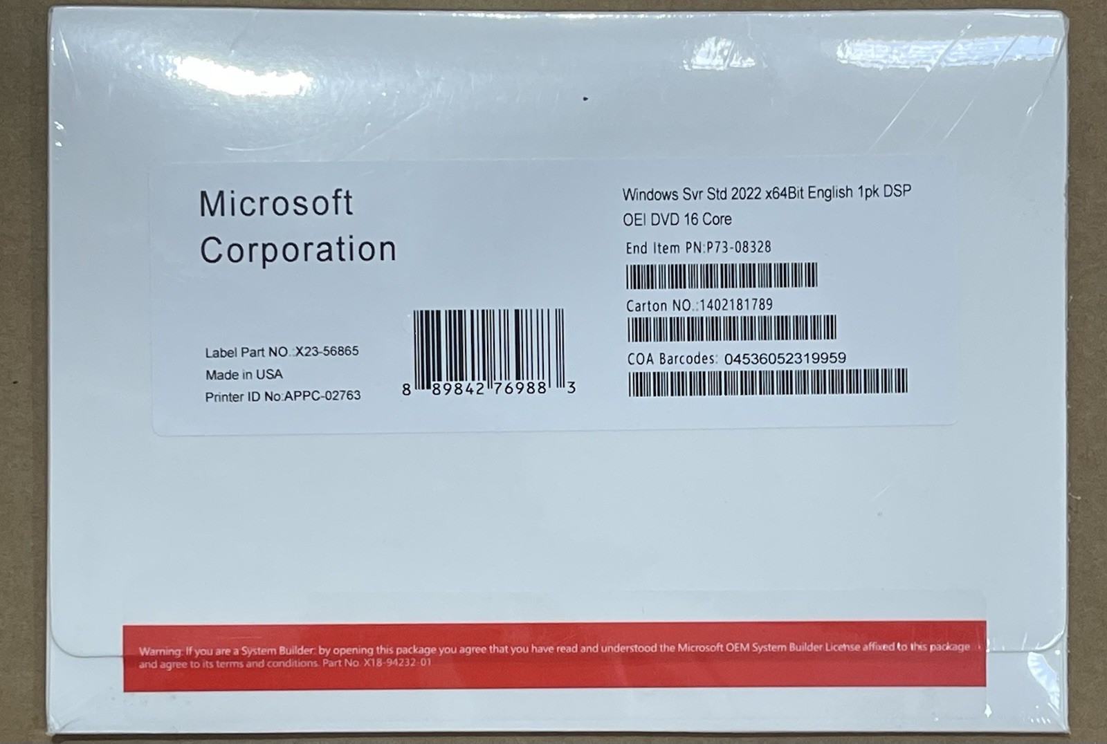 Microsoft Windows Server 2022 License Operating System – P73-08328