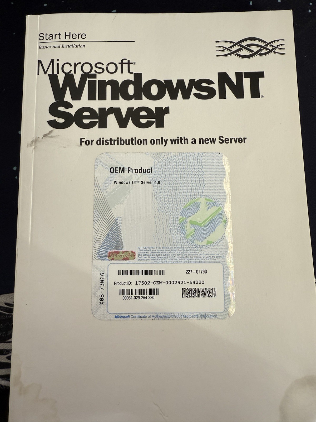 Windows NT Server 4.0 Build 1096 Part No. X05-36337 / Beta 1 / Holo CD Edition