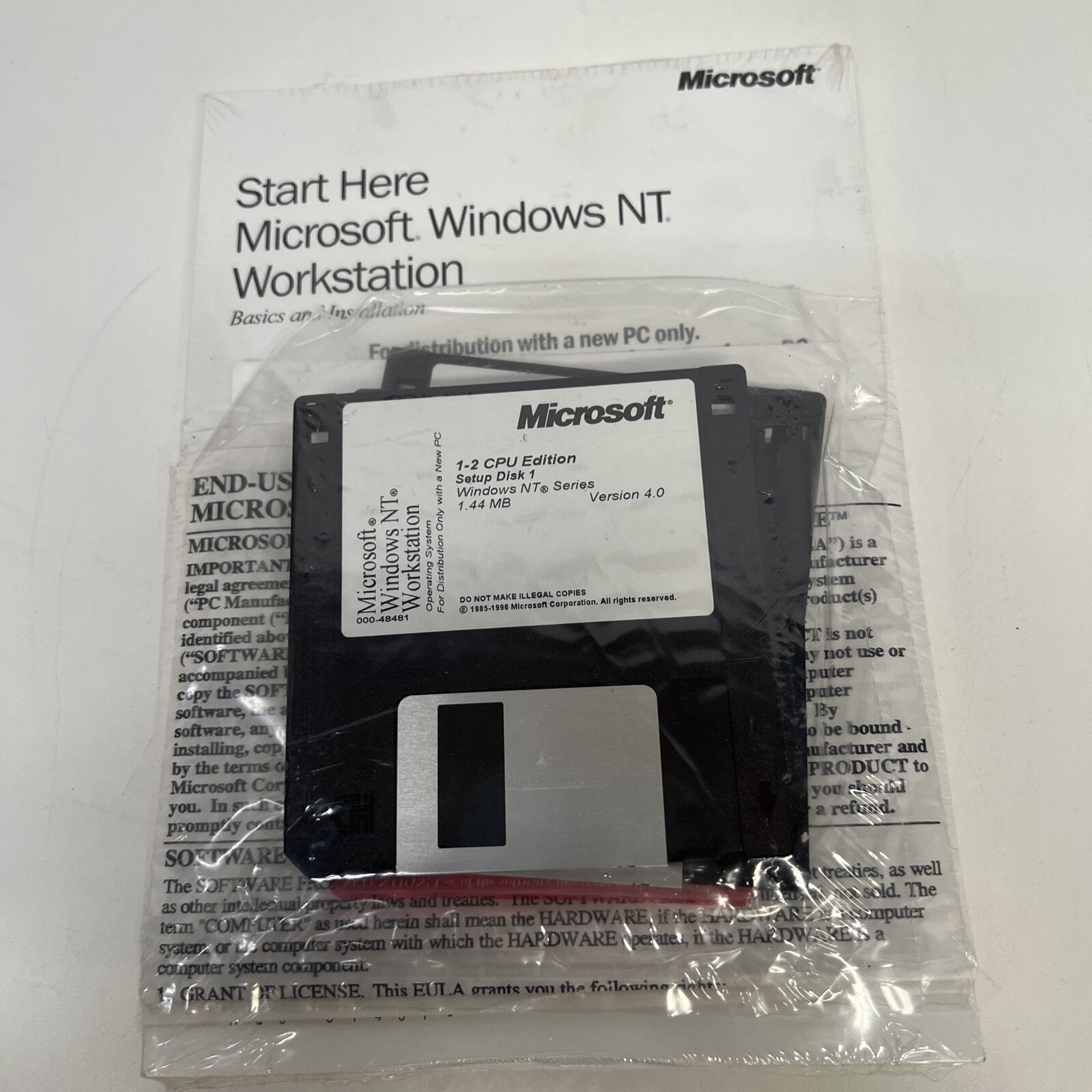 Microsoft Windows NT Workstation 4.0 Full Version New Sealed+Flappys W/ Key OEM