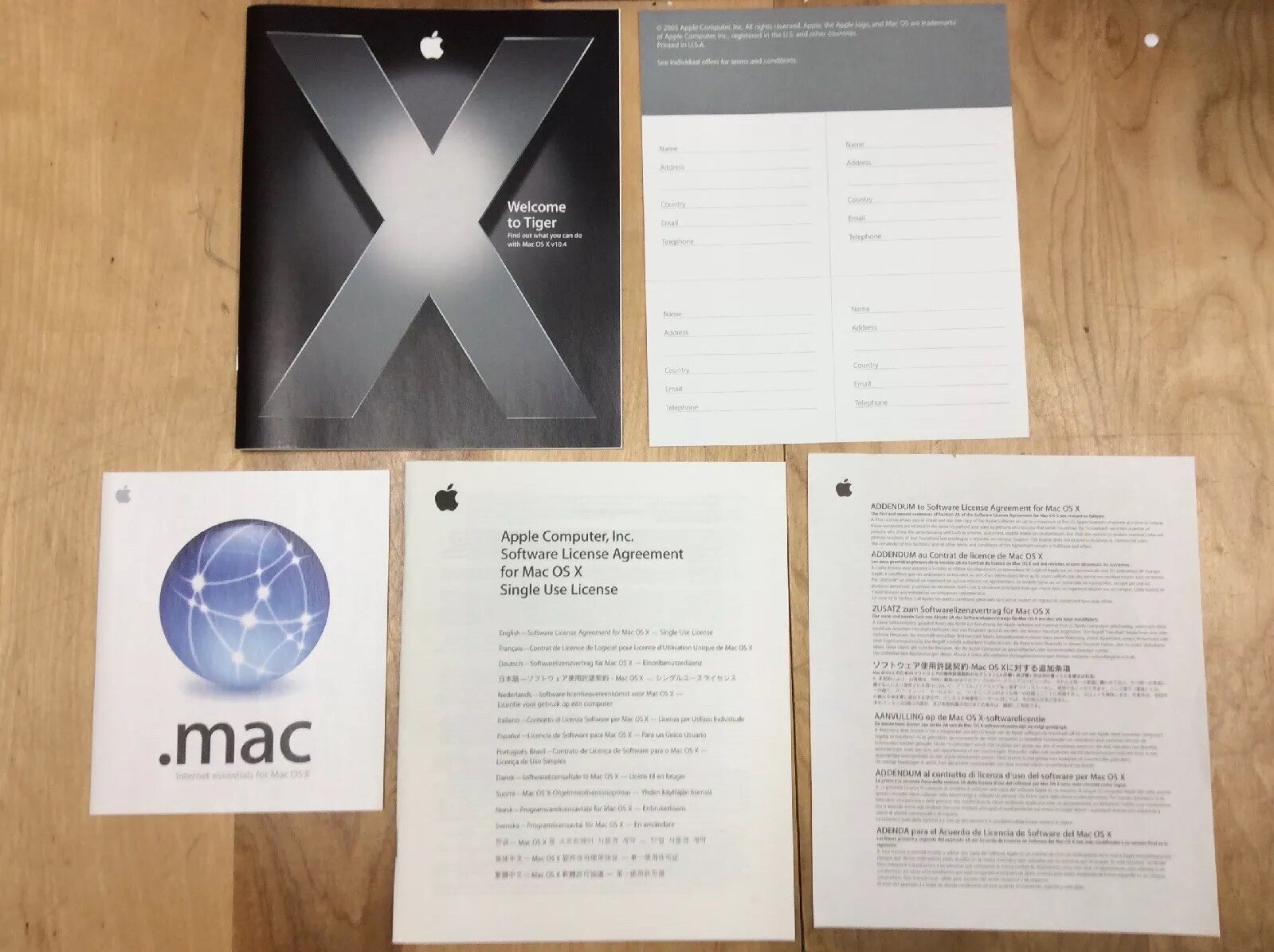 Mac OS X Tiger 10.4 Apple Macintosh Operating System Software OSX Big Box 2005