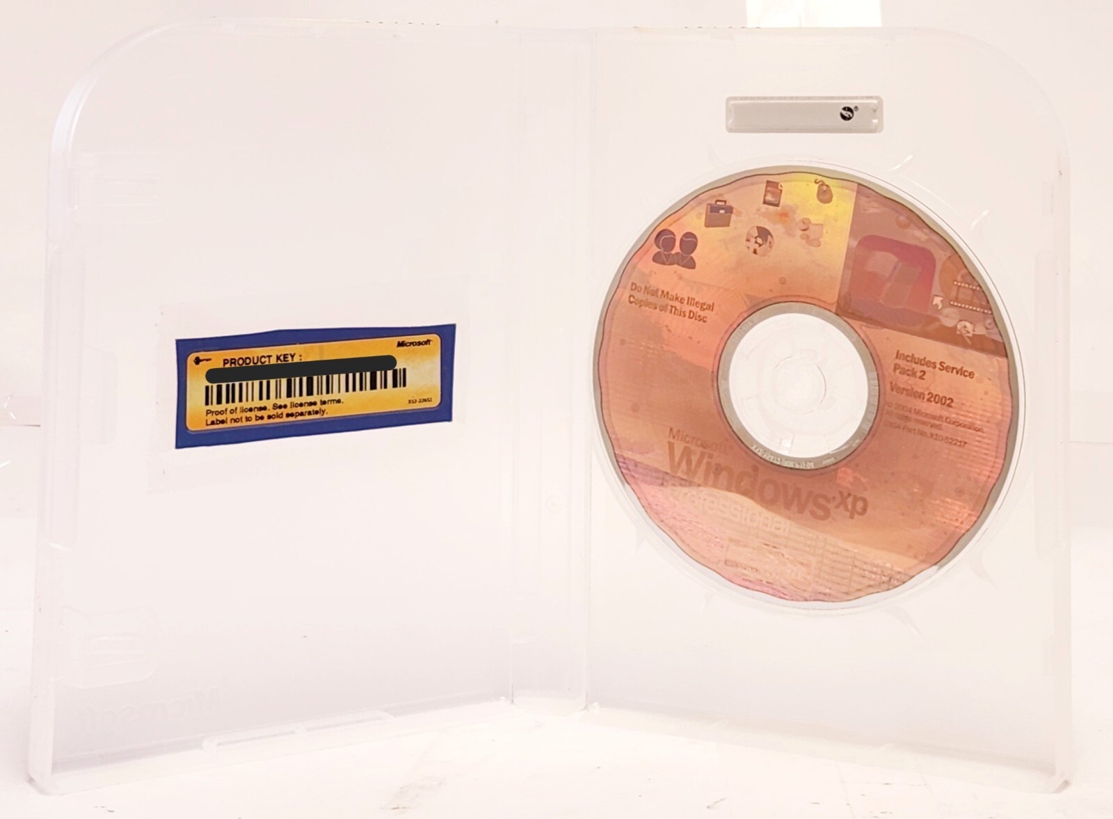 MICROSOFT WINDOWS XP PRO 32 BIT SP2 RETAIL 2002 VERSION W/ KEY (USED)