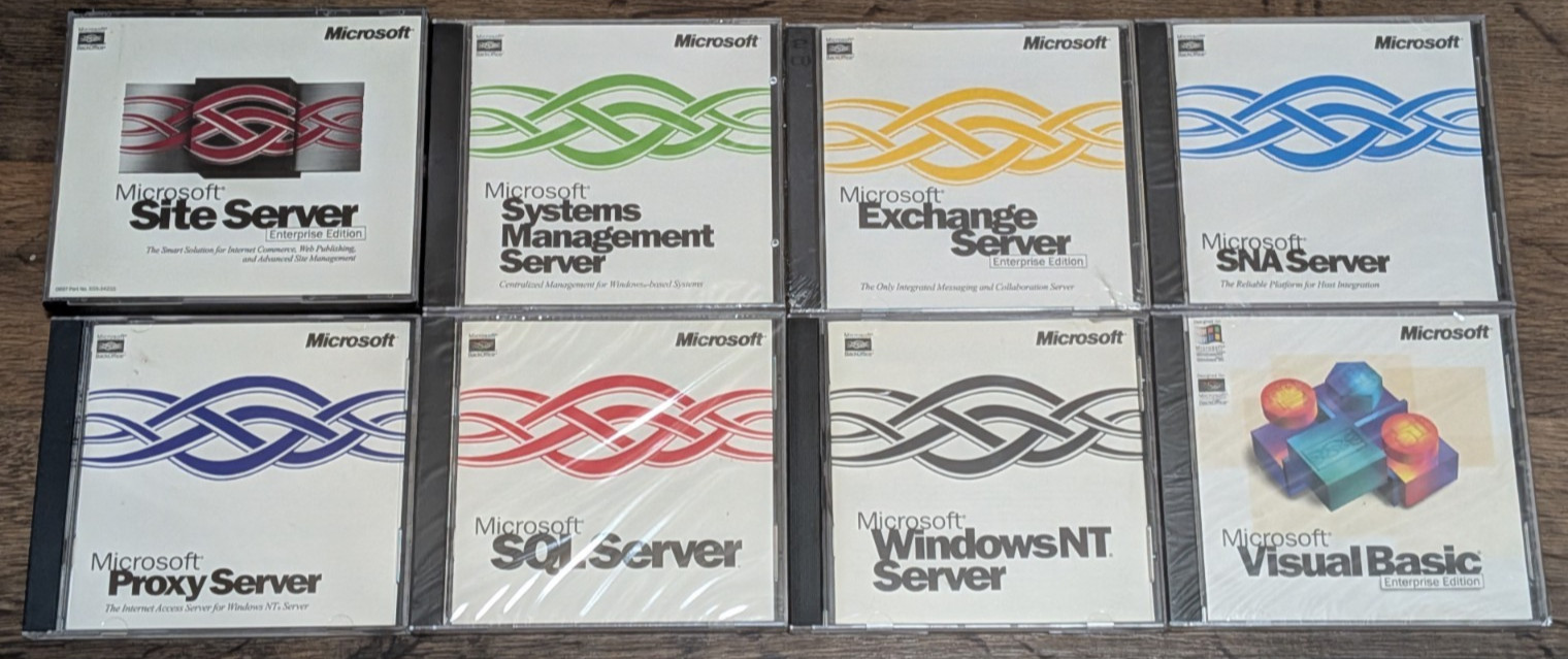(LOT OF 14) *VINTAGE* MICROSOFT SOFTWARE Windows Server Network Corporate *RARE*
