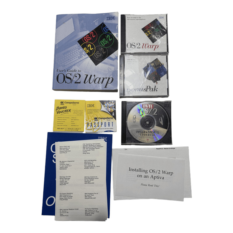 IBM OS/2 Warp Version 3 Retail Box w/ BonusPak, Manual & CDs